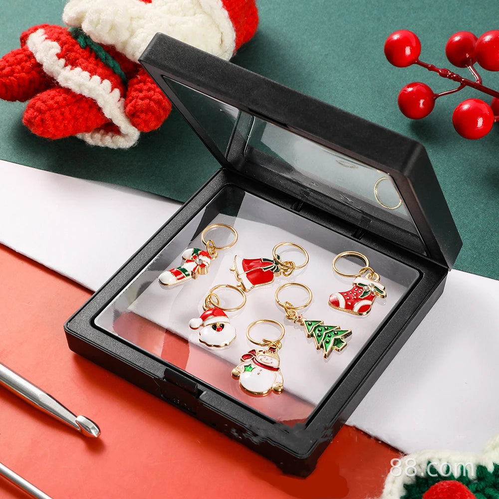 6pcs/set Creative Oil Drop Design Knitting Stitch Markers