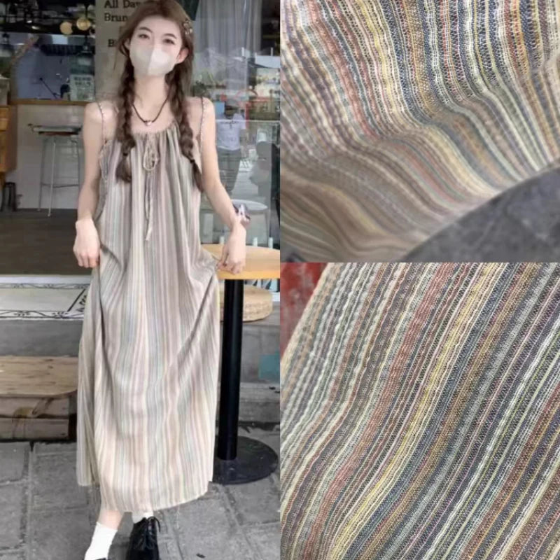 Colorful Striped Linen Fabric