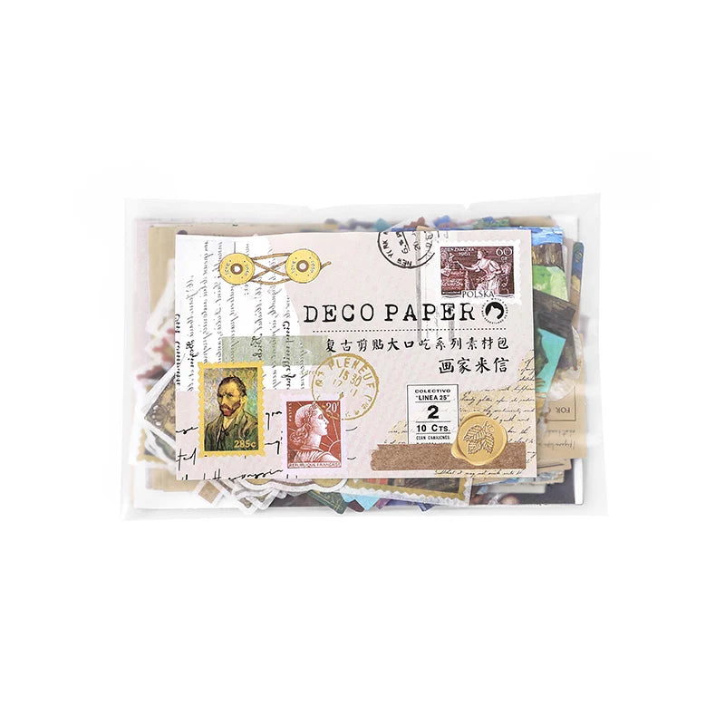 200 pcs Vintage Scrapbooking Stationery Background Paper