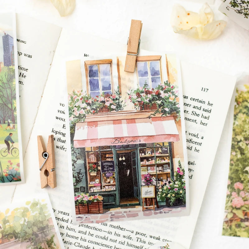 2m/roll City Landscape Washi Stickers