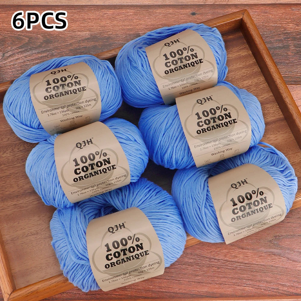 6pcs Cotton Soft Breathable Yarn