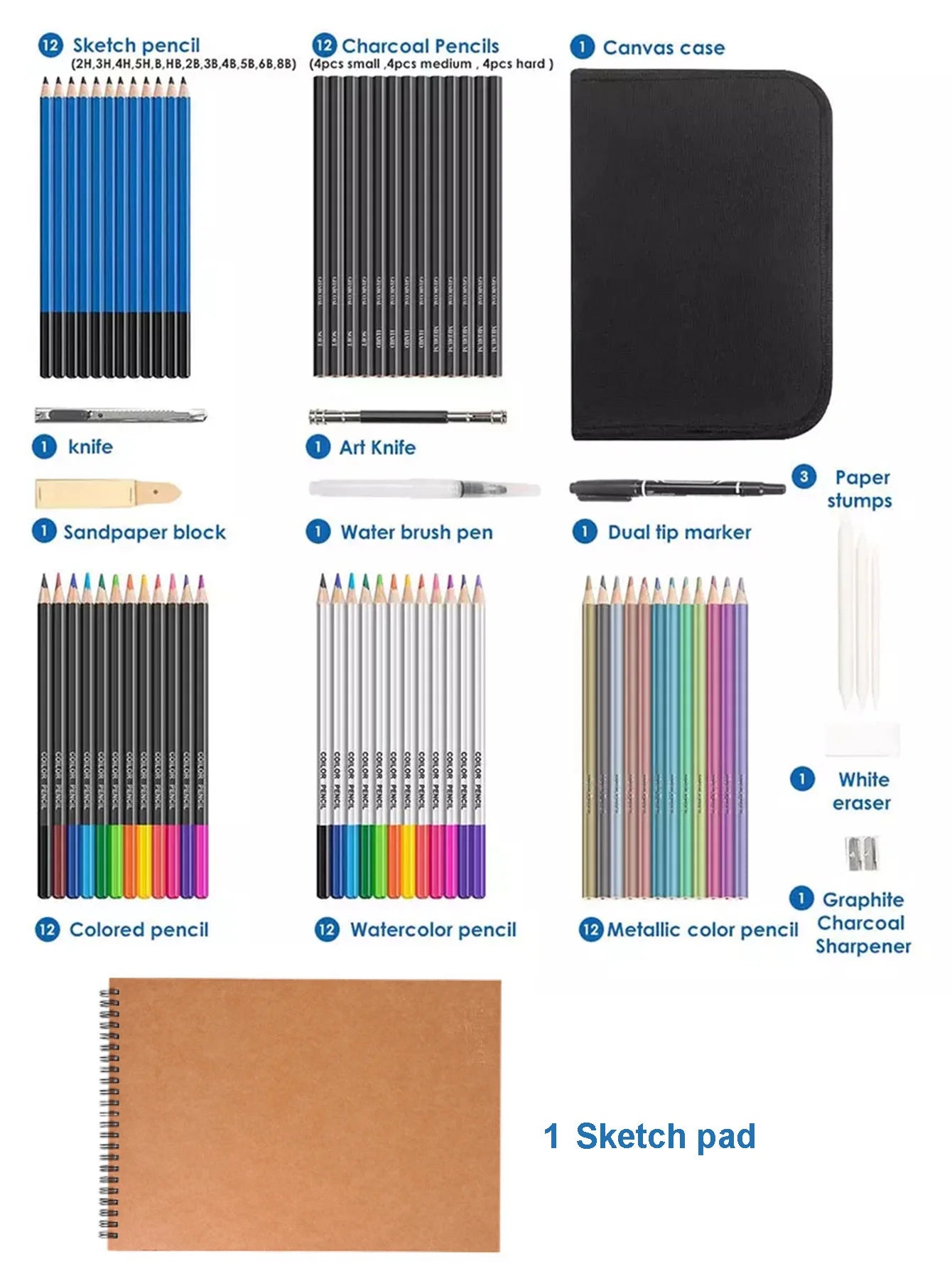 Bview Art Professional 71 Pieces Art Set