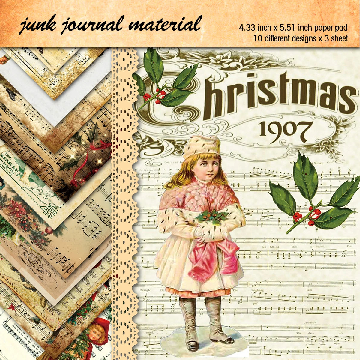 30pcs Christmas Scrapbook Paper