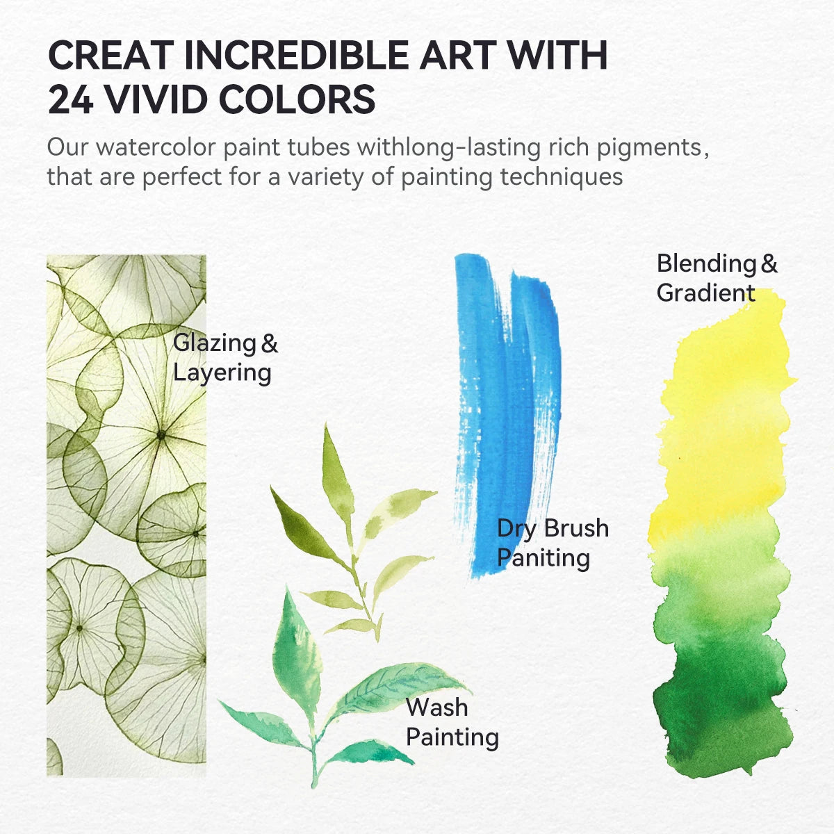 Professional Watercolor Paint Tube Set