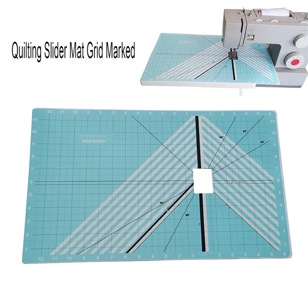 Motion Quilting Slider Mat Grid Marked Diagonal Tool For Presser Foot Sewing Line Drawing Tool 12 x 20 with Tacky Back