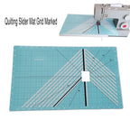 Motion Quilting Slider Mat Grid Marked Diagonal Tool For Presser Foot Sewing Line Drawing Tool 12 x 20 with Tacky Back