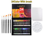 Acrylic Paints Set 12/24 Colors Professional Brush Set 12ml