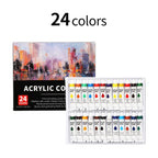 Acrylic Paints Set - 12/24 Colors 6ml Art Painting Kit