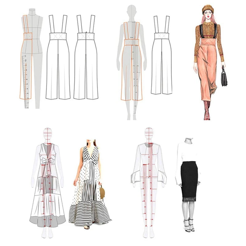 Fashion Illustration Rulers Sketching Templates