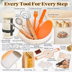 Sourdough Starter Kit Bread Baking Supplies with Bread Proofing Basket