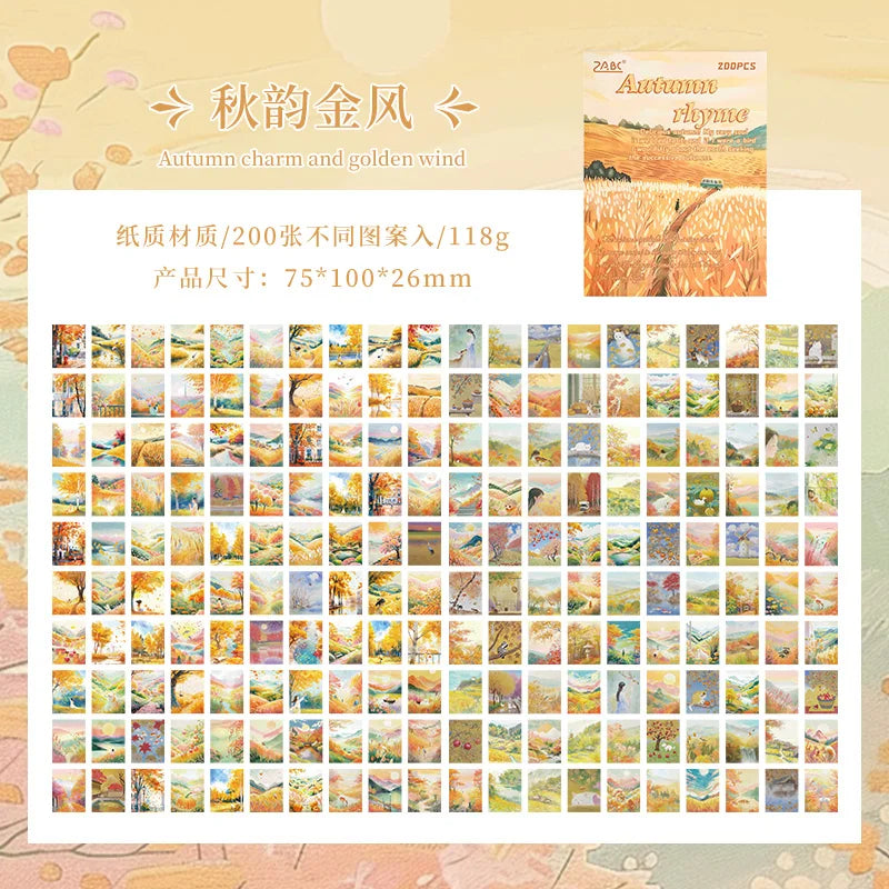 200 sheet Four Seasons Landscape material paper