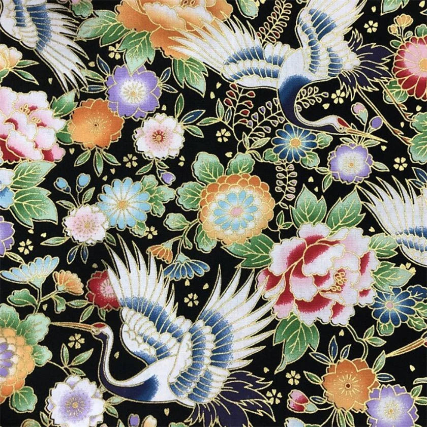 Japanese Style Kimono Bronzed Cotton Fabric