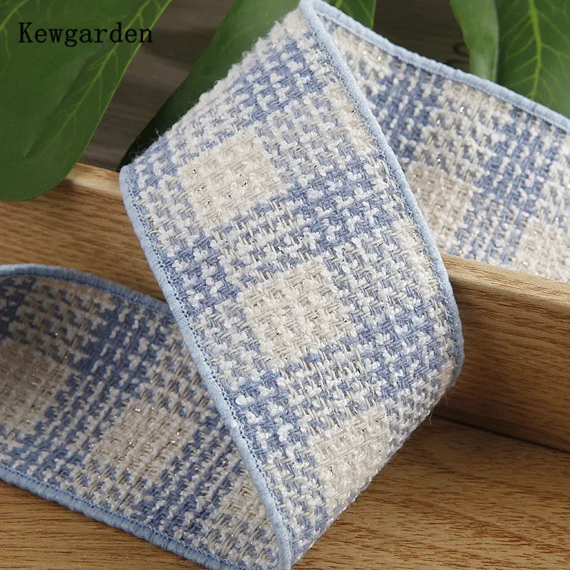 Plaid Linen Cotton Knitting Ribbons