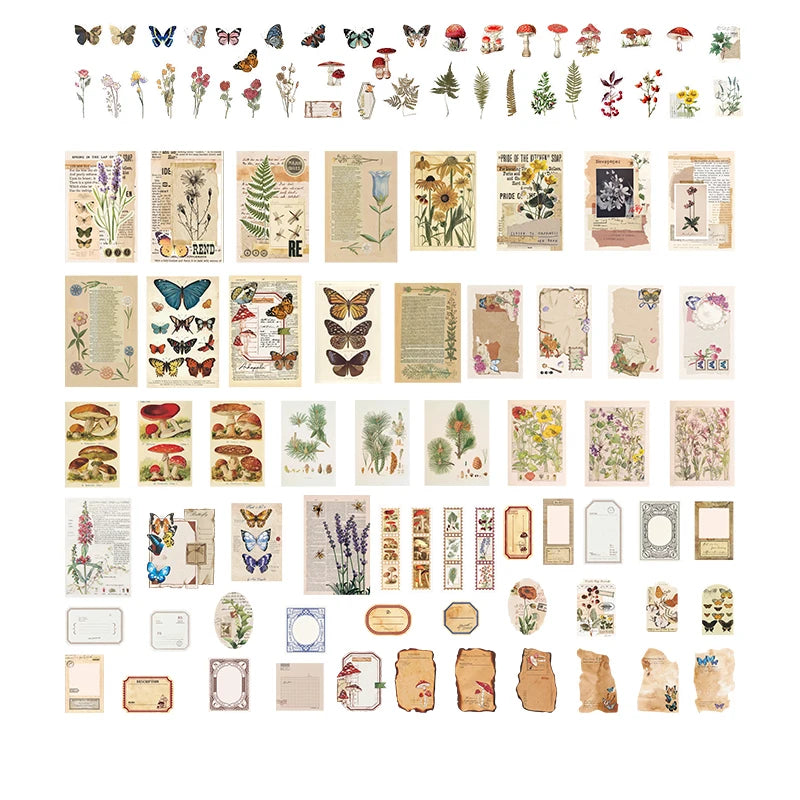 200 pcs Vintage Scrapbooking Stationery Background Paper