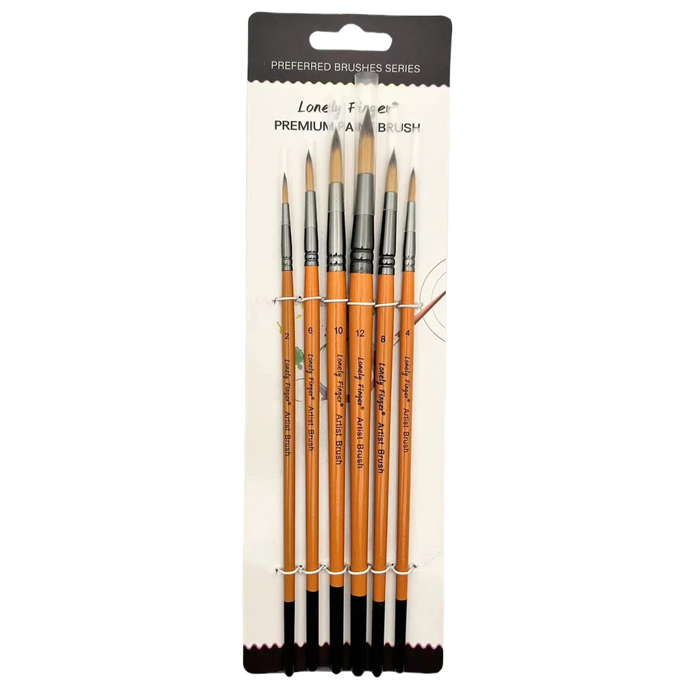 6pcs Artist Paint Brush Set Professional Anti-Shedding