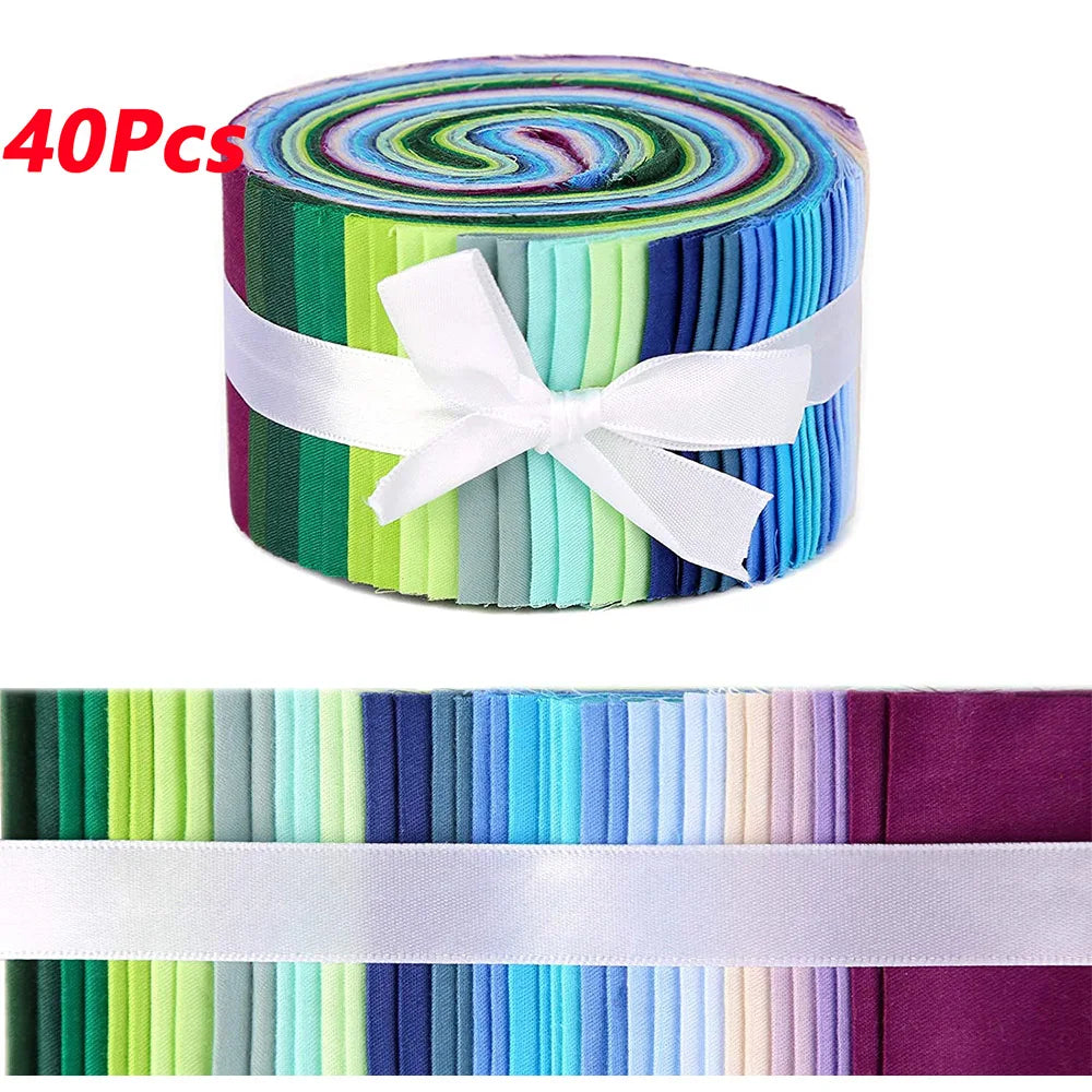 40Pcs Cotton Jelly Roll Up Cotton Fabric