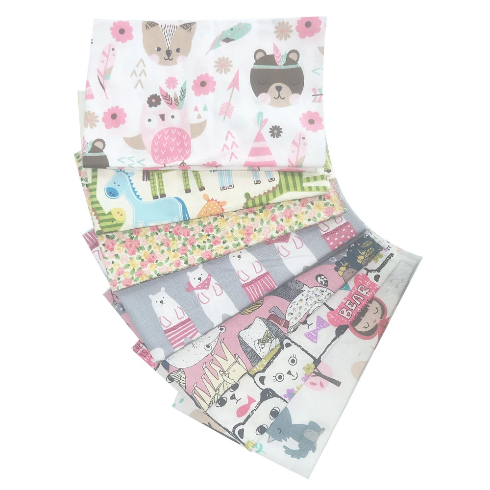 40/50*50cm 6-8 PCS Candy Color Floral Fat Quarter Fabric Bundles