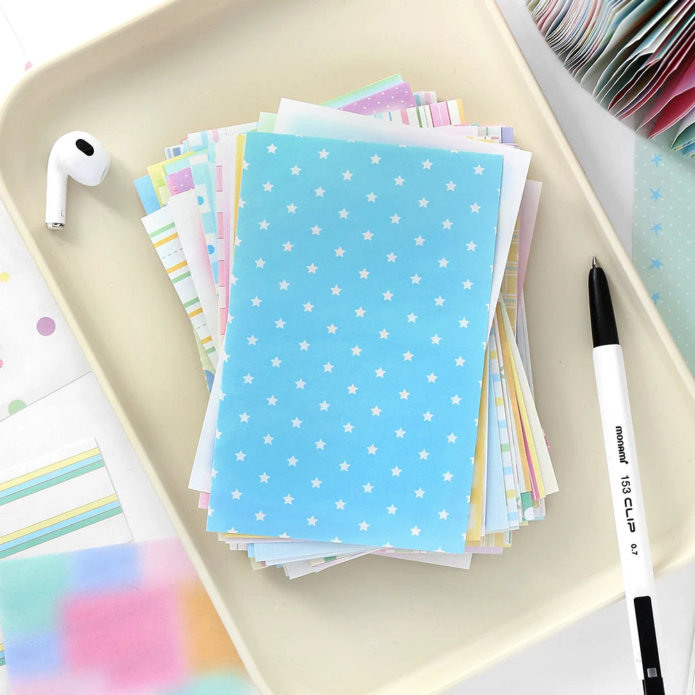 100 sheets Ins Simple Color Lines Message Scrapbooking Material