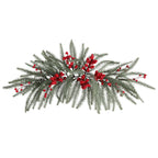 Frosted Artificial Christmas Wreaths