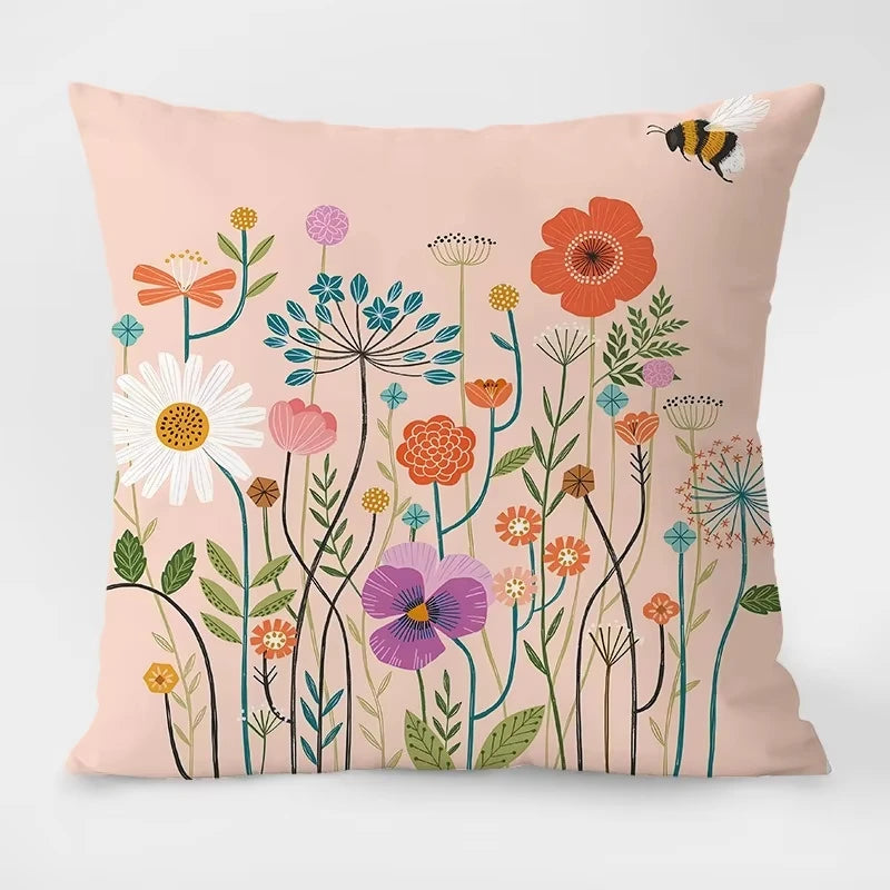 Throw pillow cover floral pattern