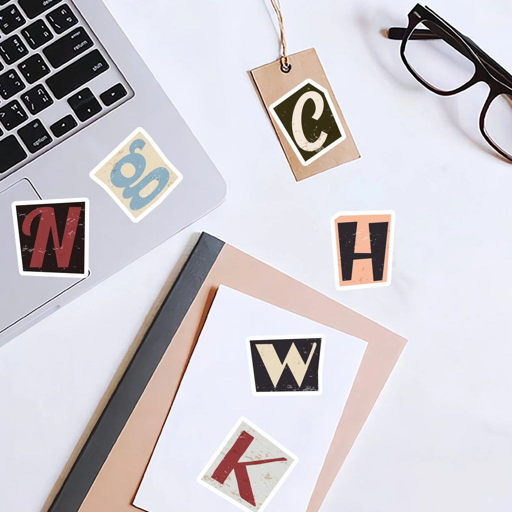 52pcs English Letter Pattern Stickers