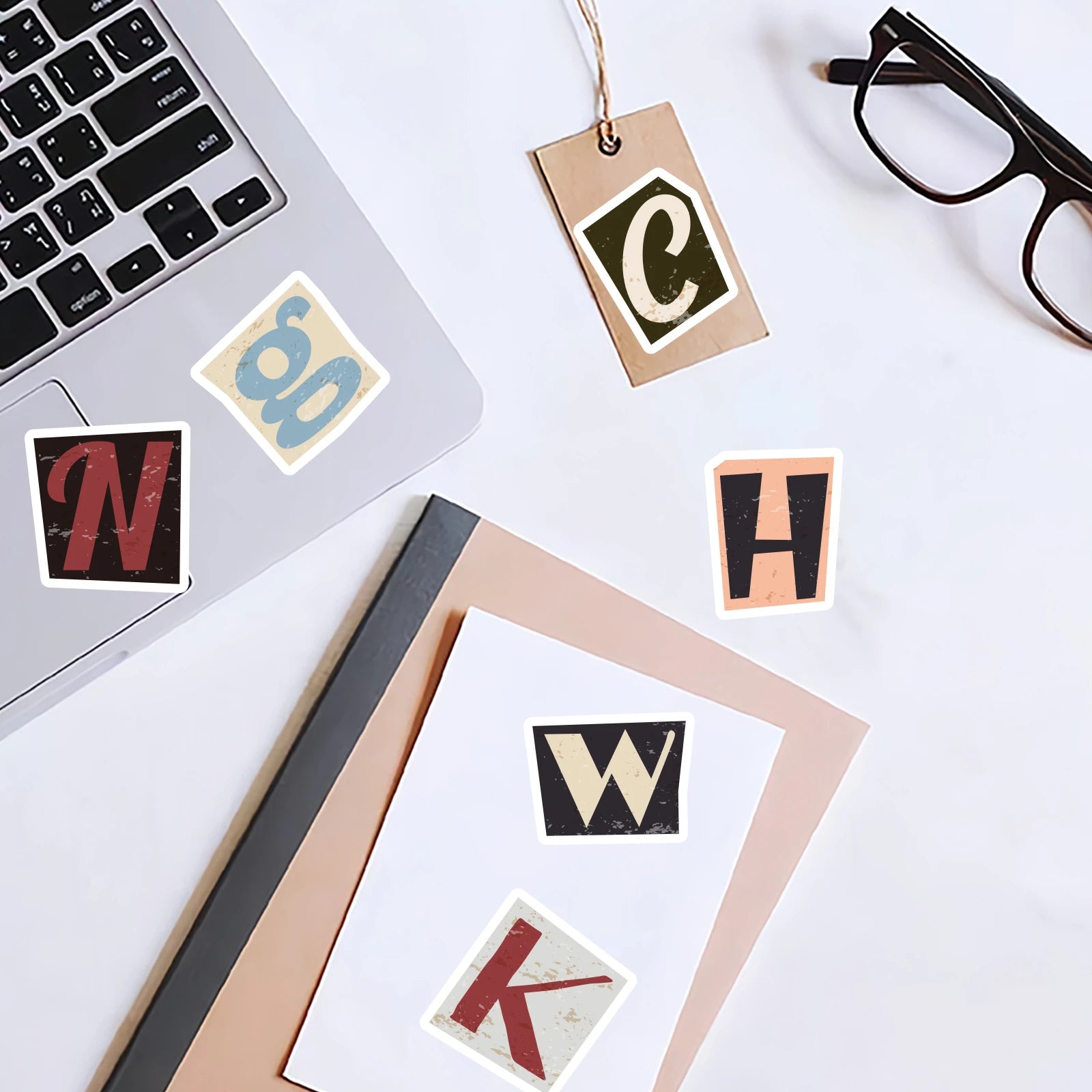 52pcs English Letter Pattern Stickers