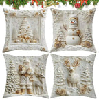 4 Pieces Christmas Pillow Covers 18x18 Inch