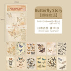 24 Sheets Retro Material Paper for Scrapbook