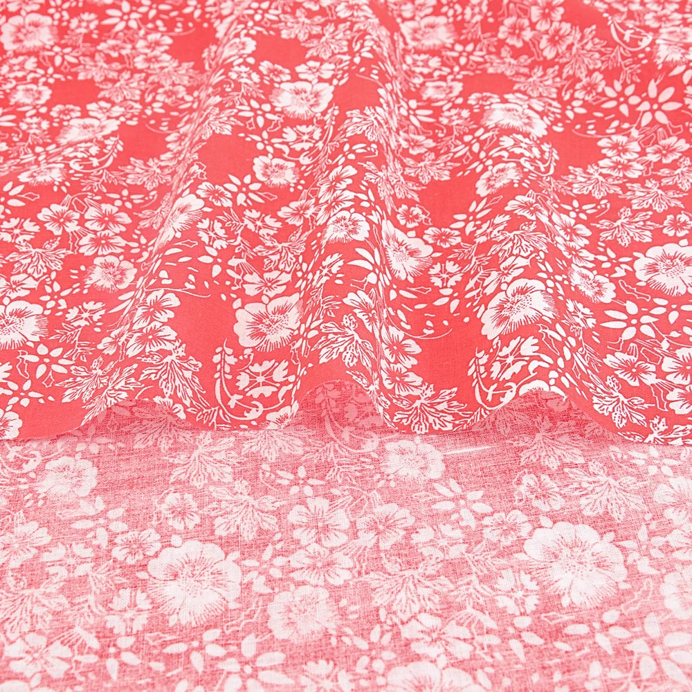 Lovely Fresh Red Printed Cloth 100% Cotton Fabric
