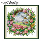 The Four Seasons Scenery Series in The Wreath Cross Stitch Kit