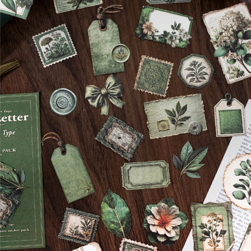 30 pcs/pack Vintage Manor Plants Flowers Stickers