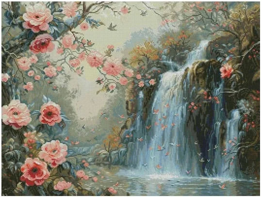 Waterfall Scenery Top Quality Cross Stitch Kits