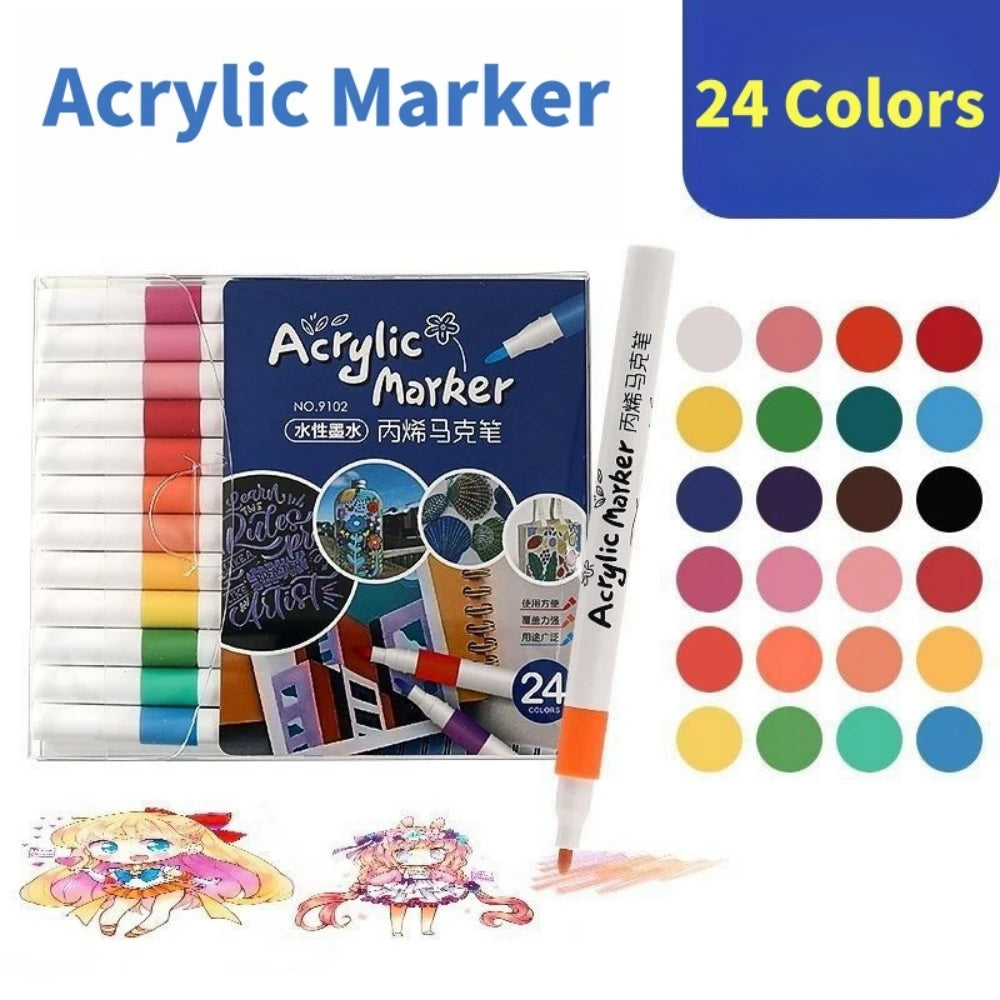 12/24/36/48/60 Colors Acrylic Paint Marker Set