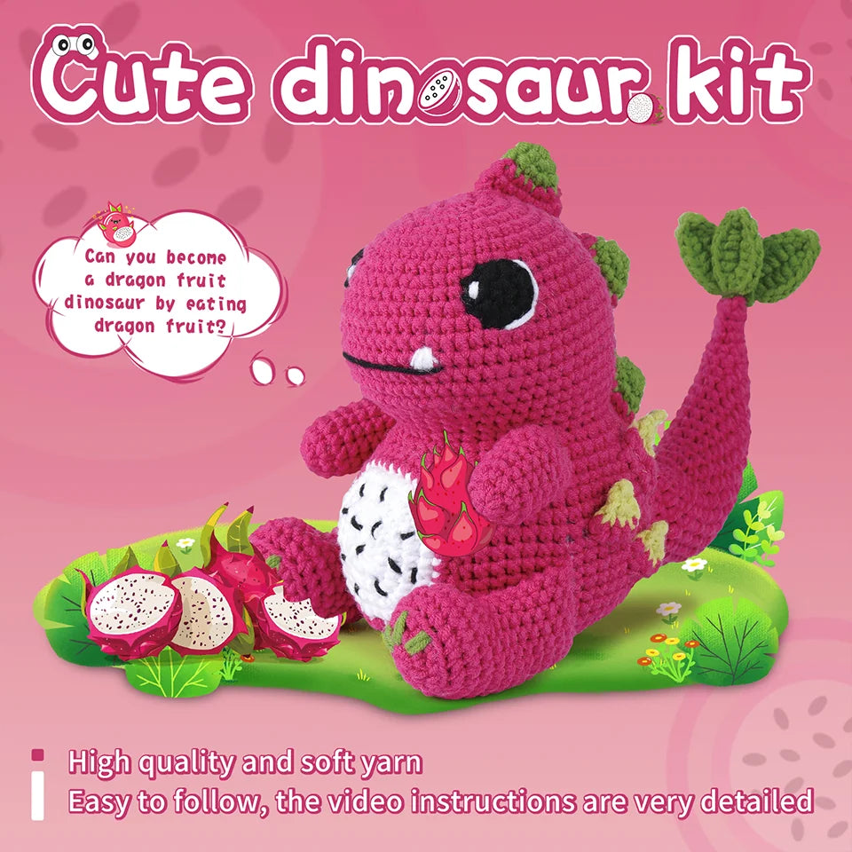 BUDDUR Dinosaur Crochet Knitting Kit