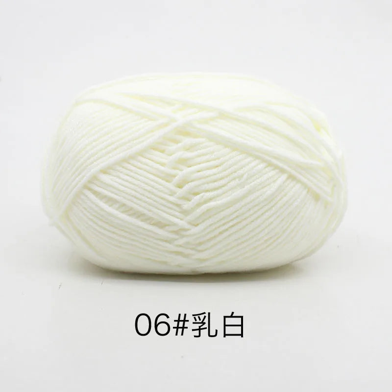 40-50g/Set 4ply Milk Cotton(80%) Knitting Yarn