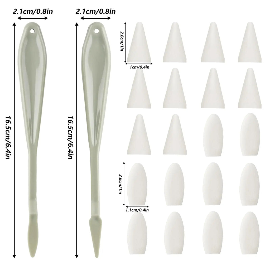 40pc Art Blending Set - 15 Stumps, Tortillions, Erasers & Wipers for Drawing