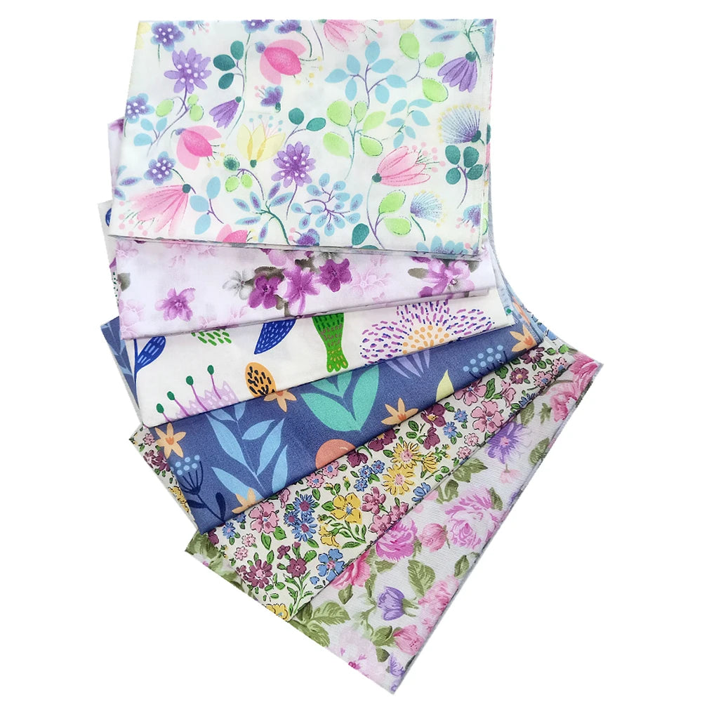 40/50*50cm 6-8 PCS Candy Color Floral Fat Quarter Fabric Bundles
