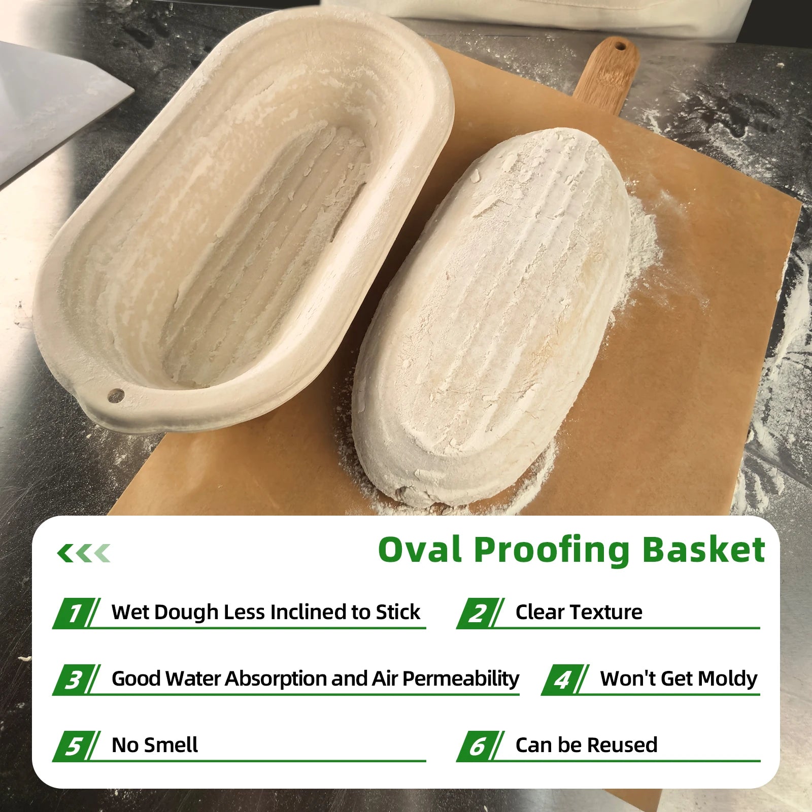 2x 12 inch Oval Pulp Bread Proofing Basket