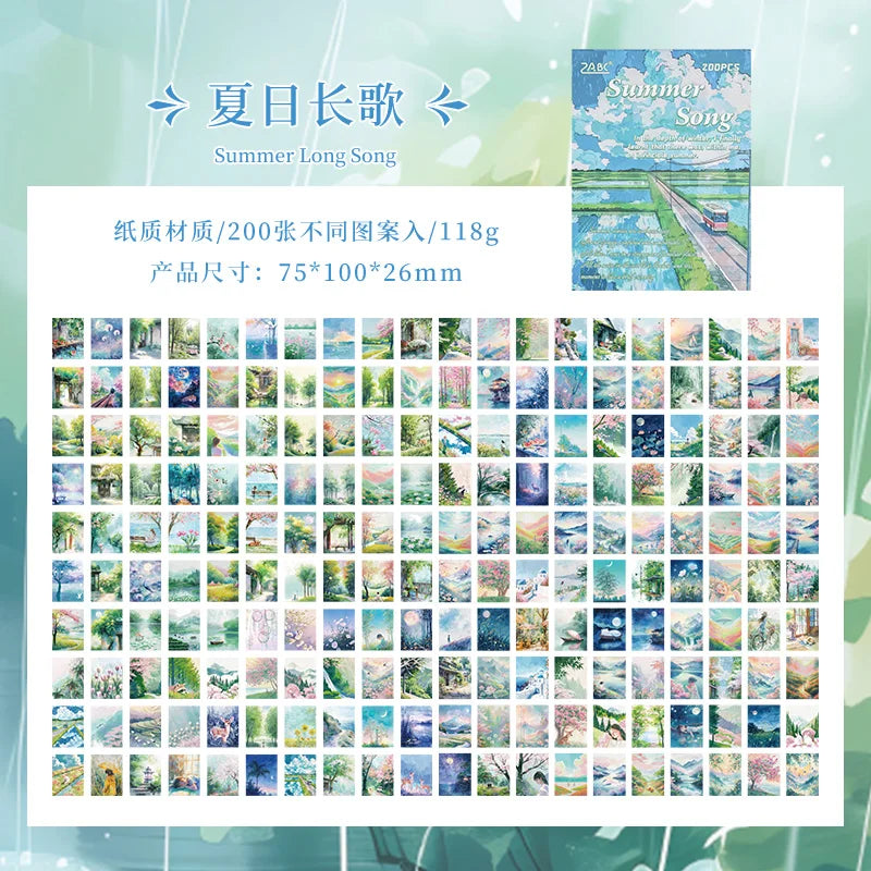 200 sheet Four Seasons Landscape material paper