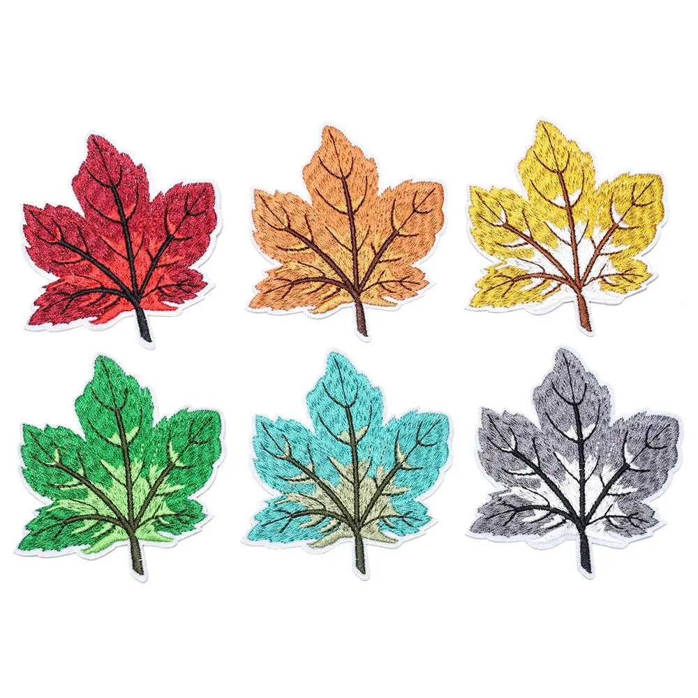 Unique Applique Stickers Colorful Maple Leaf