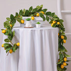 Artificial lemon wreath with green plants