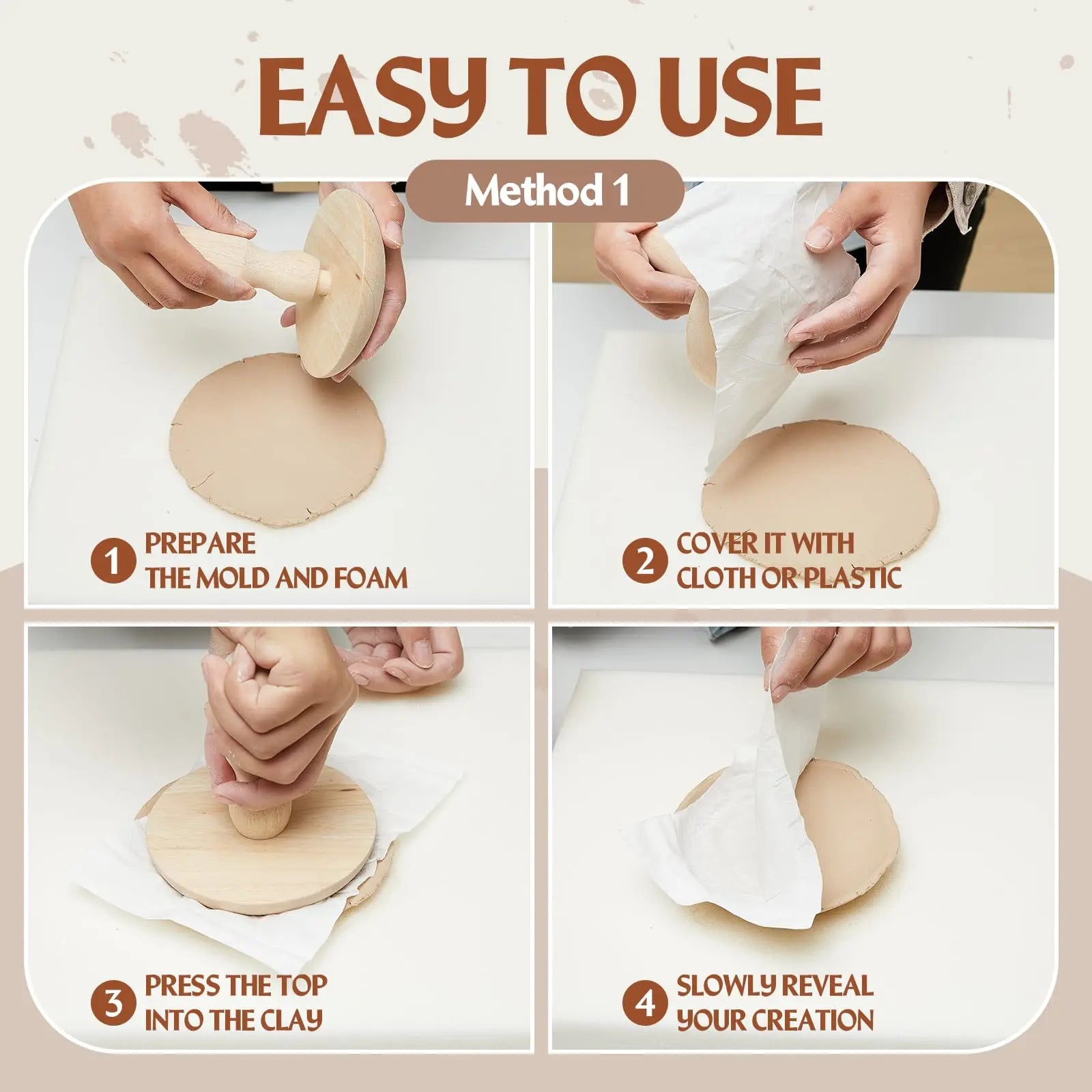 4.5/5.5/6.5 Inch Pottery Mold With Round Clay