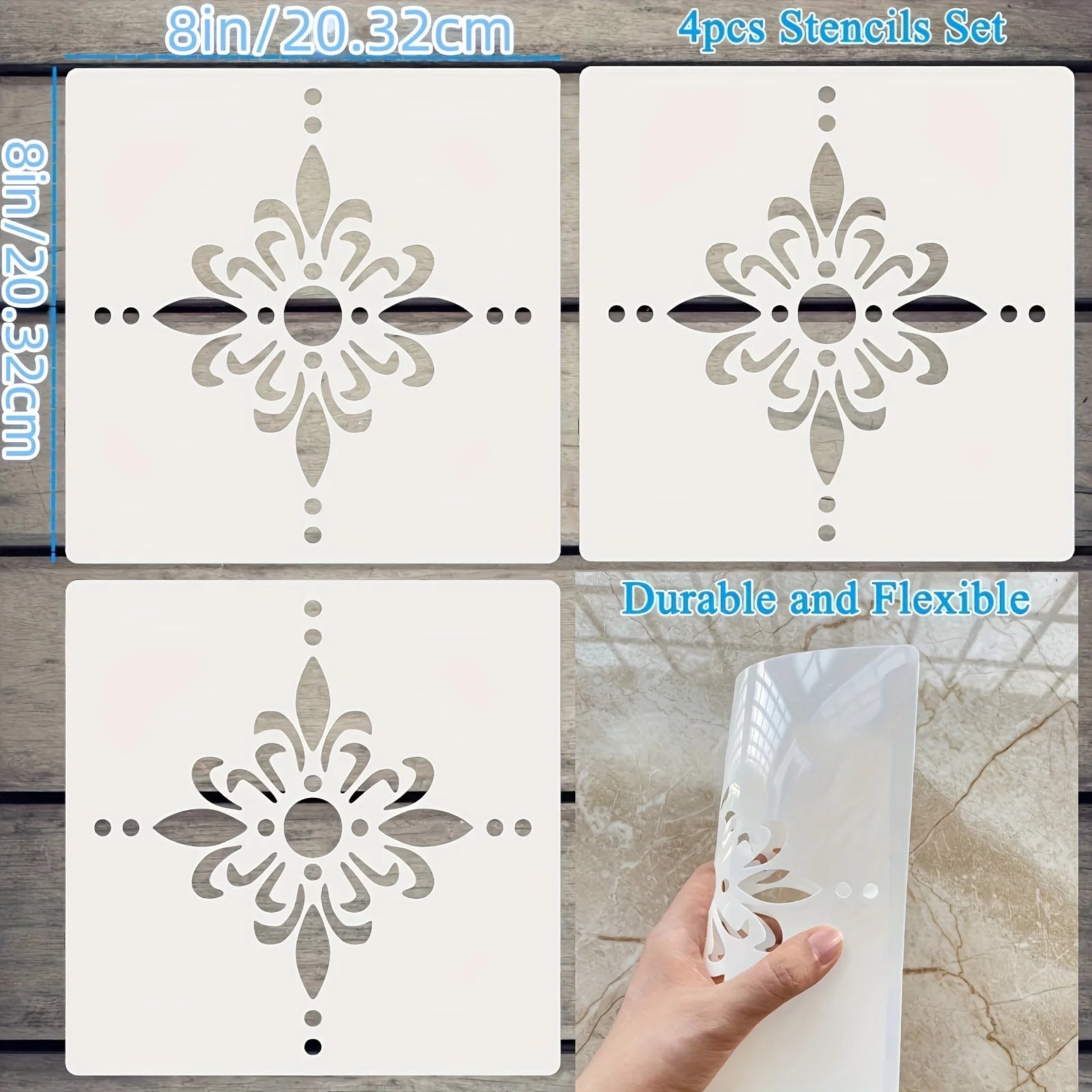 2-Pack 8x8in Reusable Painting Templates\