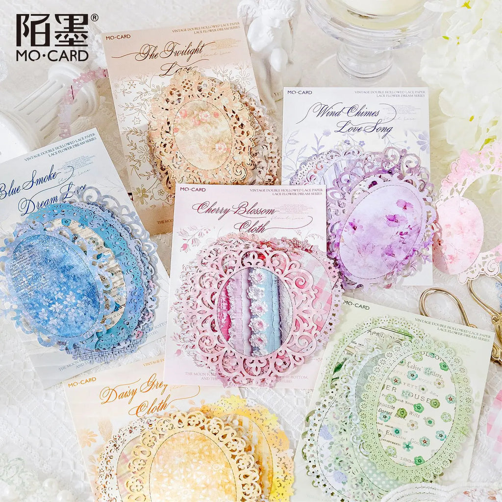 10pcs/lot Material Paper Lace Flower Dream Junk Journal Scrapbooking