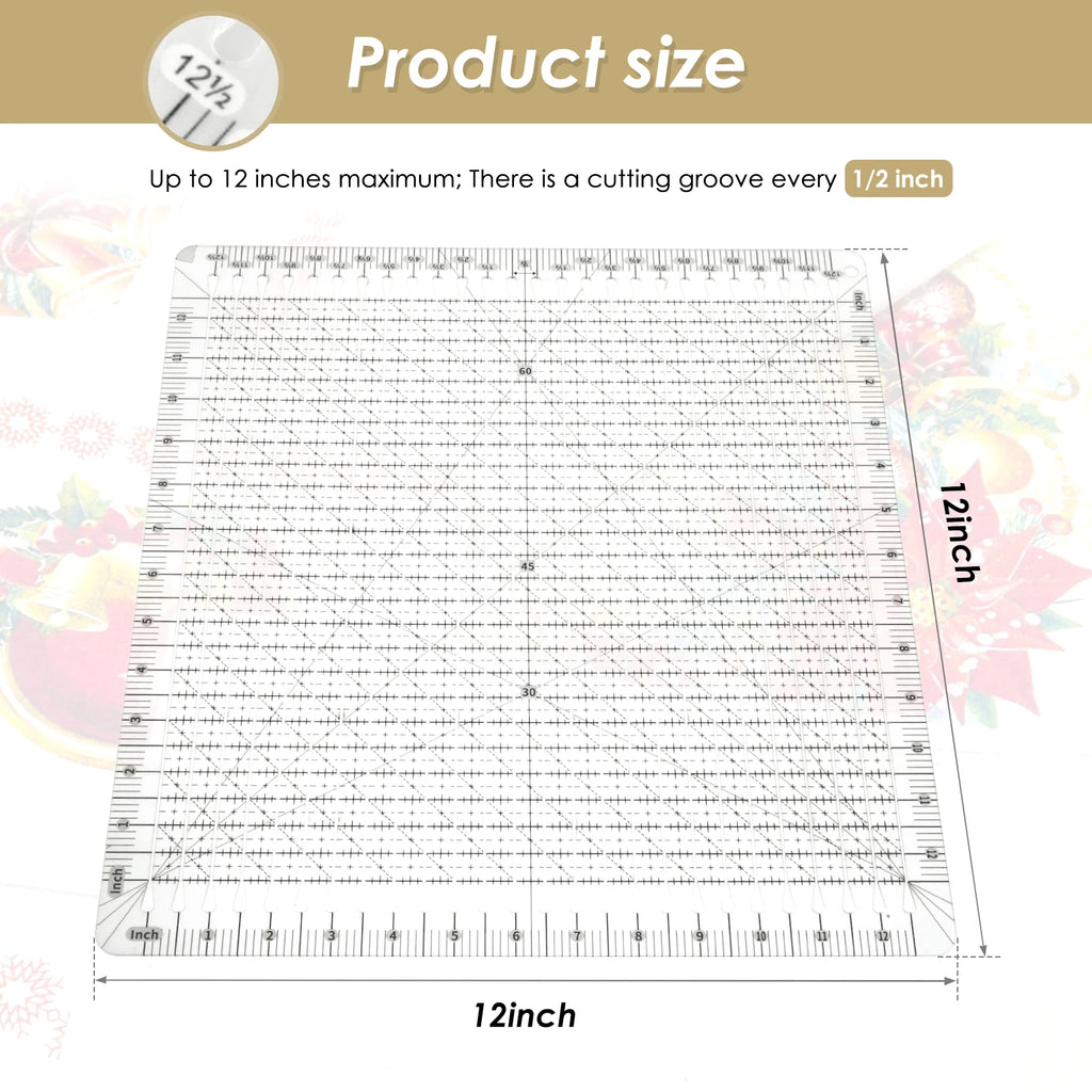 Quilting Ruler 12 x 12 Inches Clear Acrylic Quilting Template