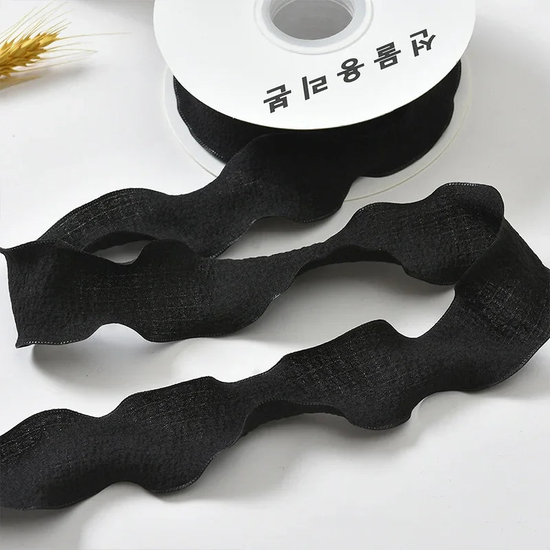 4CM 9 Meters/Roll Wrinkled Lace Edge Ribbons