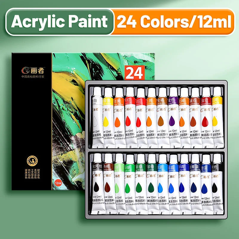 Vibrant Acrylic Paint Set 12/18/24/36 Colors