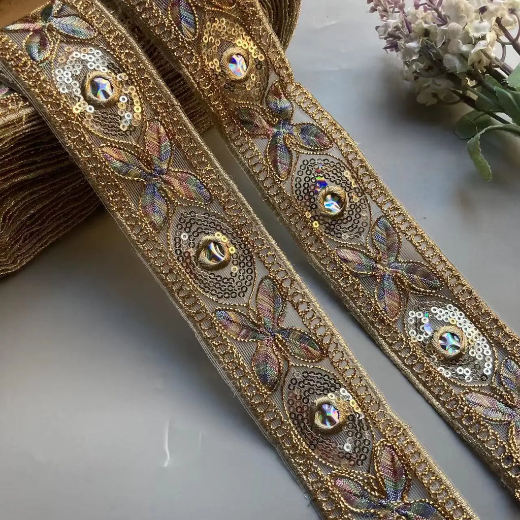 1 Yards 5cm Sequin Lace Fabric