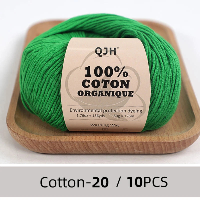 10PCS 100% Organic Cotton Yarn