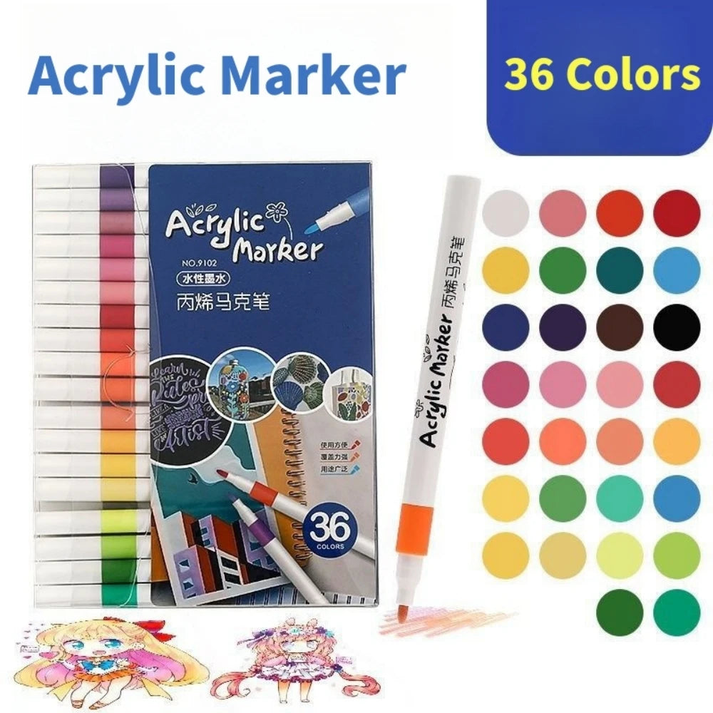 12/24/36/48/60 Colors Acrylic Paint Marker Set